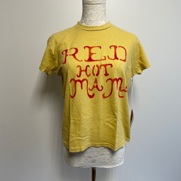 Nwt Mother The Sinful Tee Red Hot Mama Graphic T Shirt Linen Cotton‎ Size S